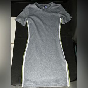 Last Chance 7/18! H&M Gray Bodycon Dress with White and Yellow Stripe